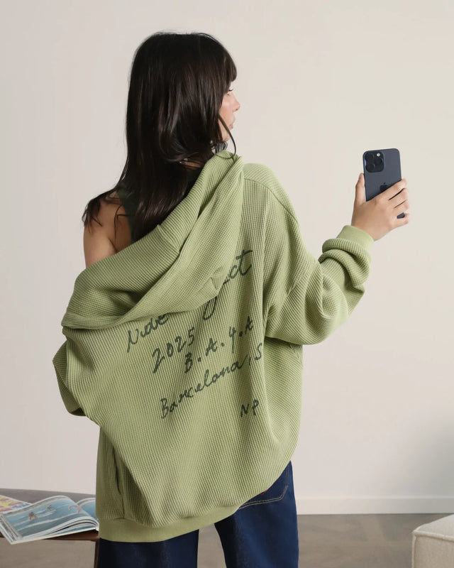 Oversize Leaf Green Hoodie